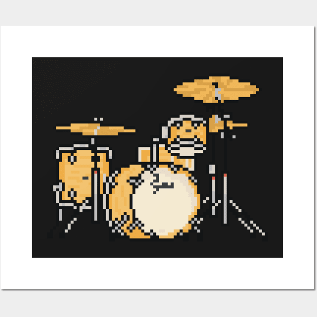 Pixel Maple Stones Drums Wall Art by gkillerb